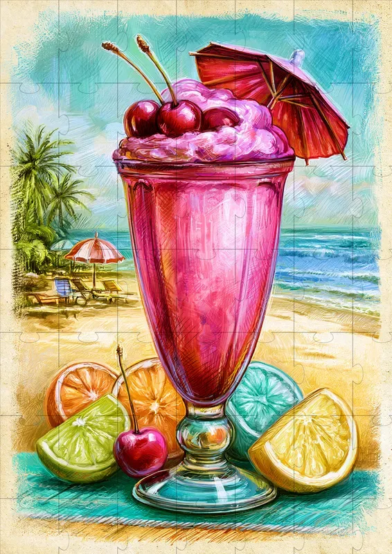 Vintage Tropical Drink Illustrations