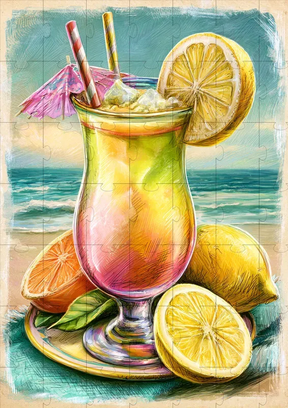 Vintage Tropical Drink Illustrations