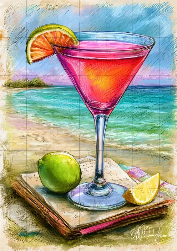 Vintage Tropical Drink Illustrations