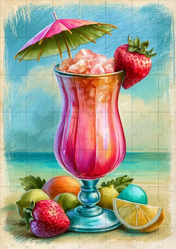 Vintage Tropical Drink Illustrations