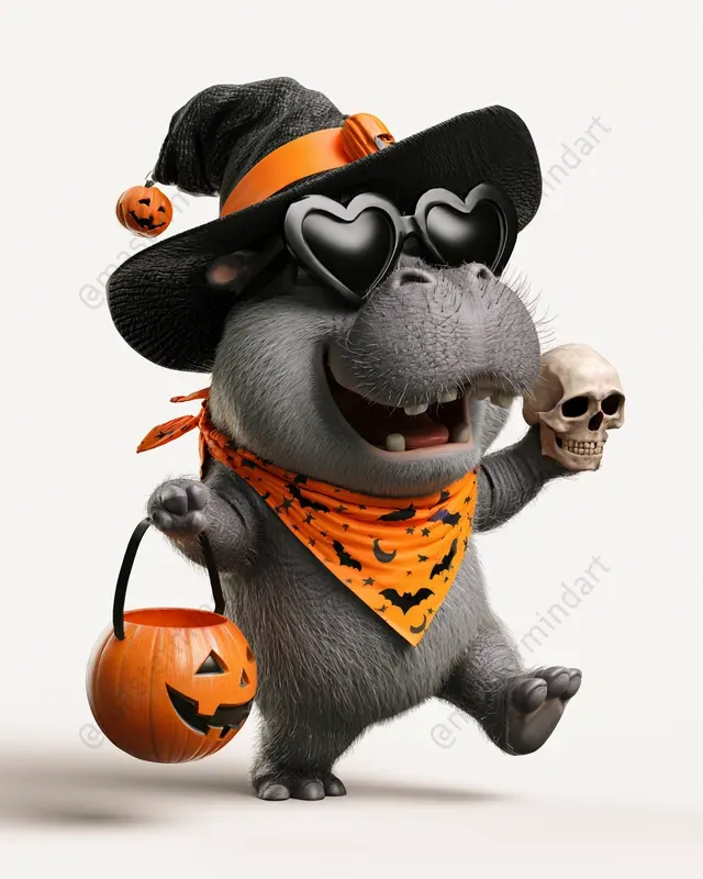 Cute 3D Halloween Animal Stickers