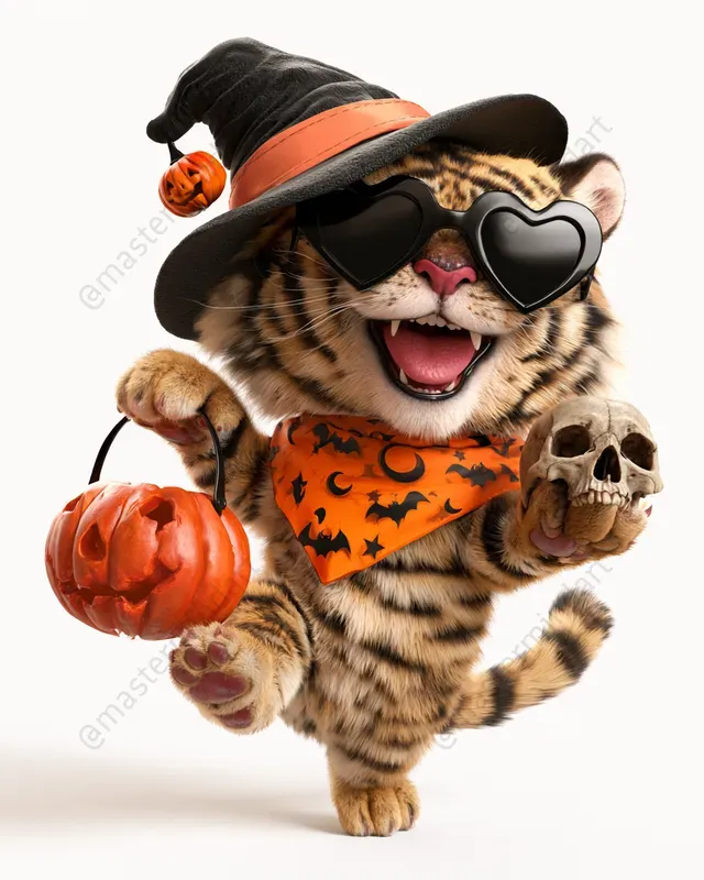 Cute 3D Halloween Animal Stickers