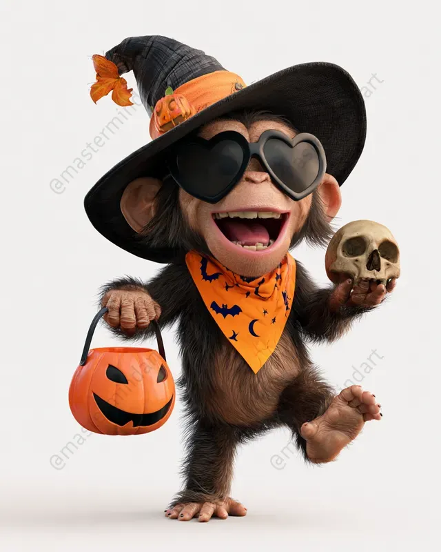 Cute 3D Halloween Animal Stickers