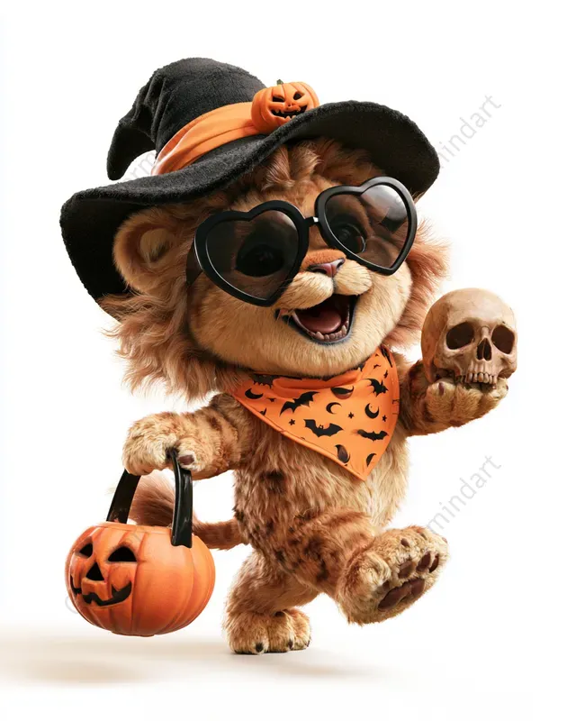 Cute 3D Halloween Animal Stickers