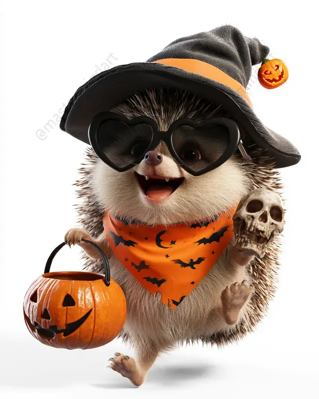 Cute 3D Halloween Animal Stickers