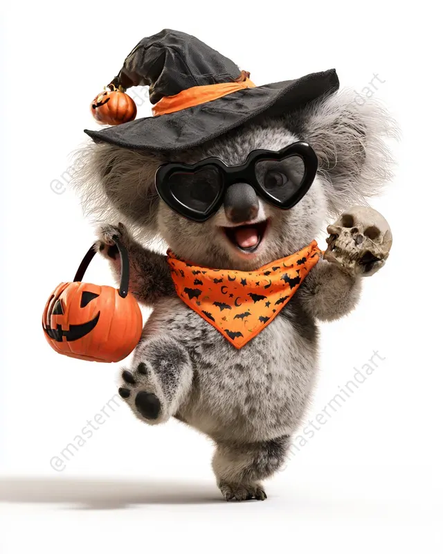 Cute 3D Halloween Animal Stickers
