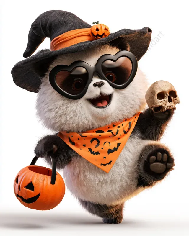 Cute 3D Halloween Animal Stickers