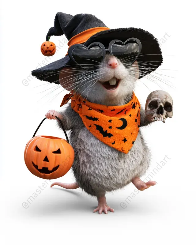 Cute 3D Halloween Animal Stickers