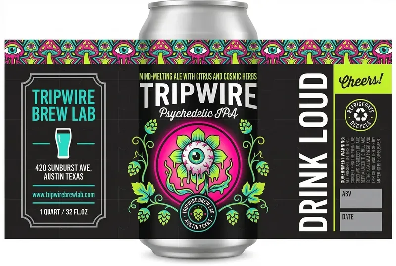 Flat Vector Craft Beer Labels