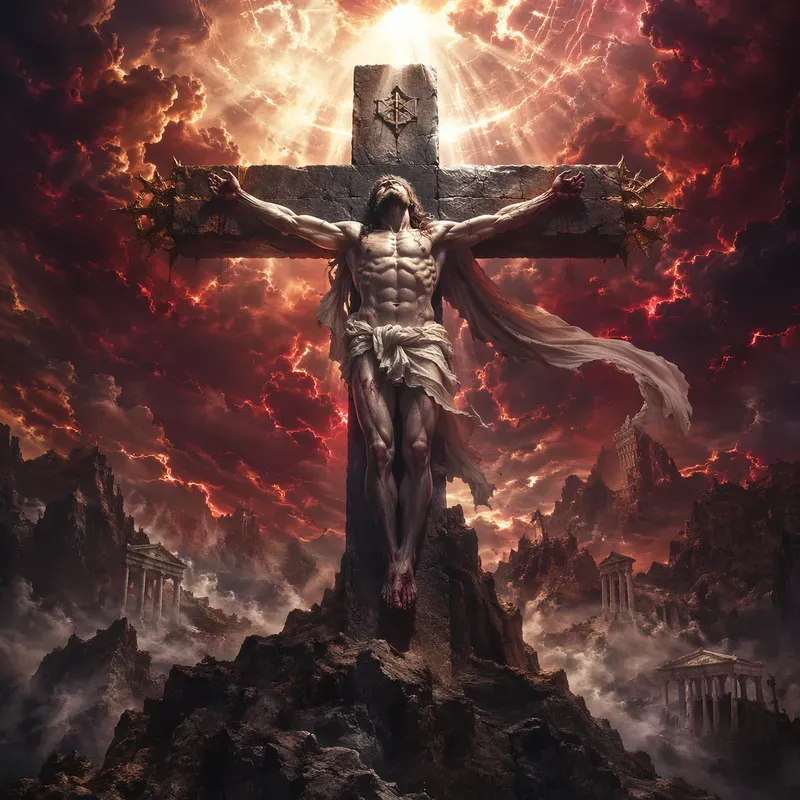 Divine Crucifixion Cinematic Art