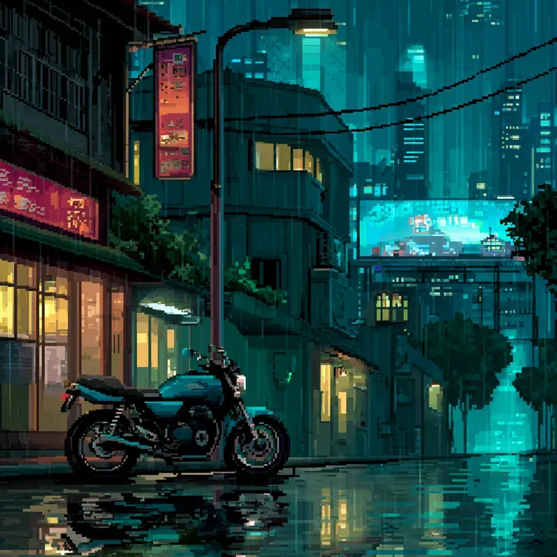 8bit City Nights Backgrounds