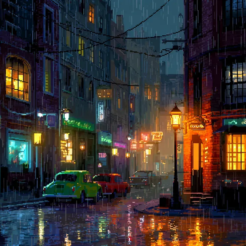 8bit City Nights Backgrounds