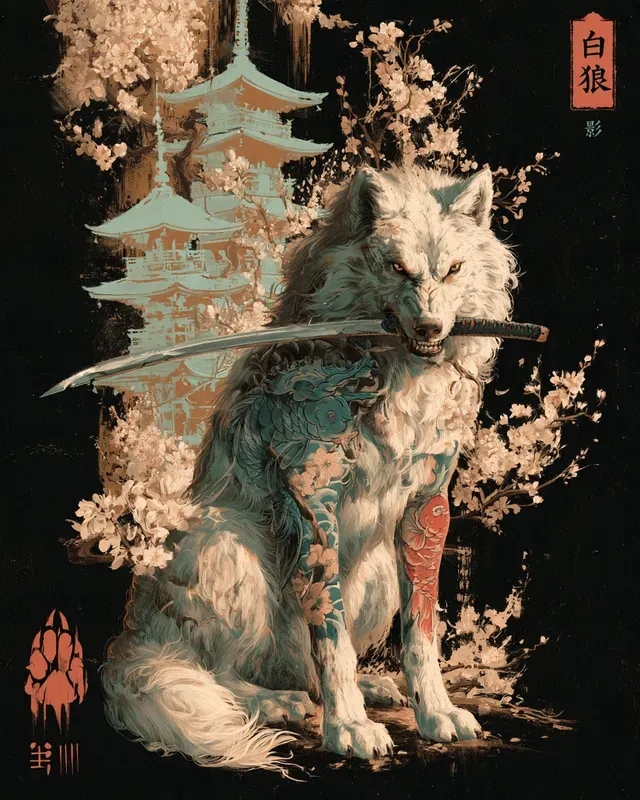 Japanese Irezumi Katana Animal Tshirts
