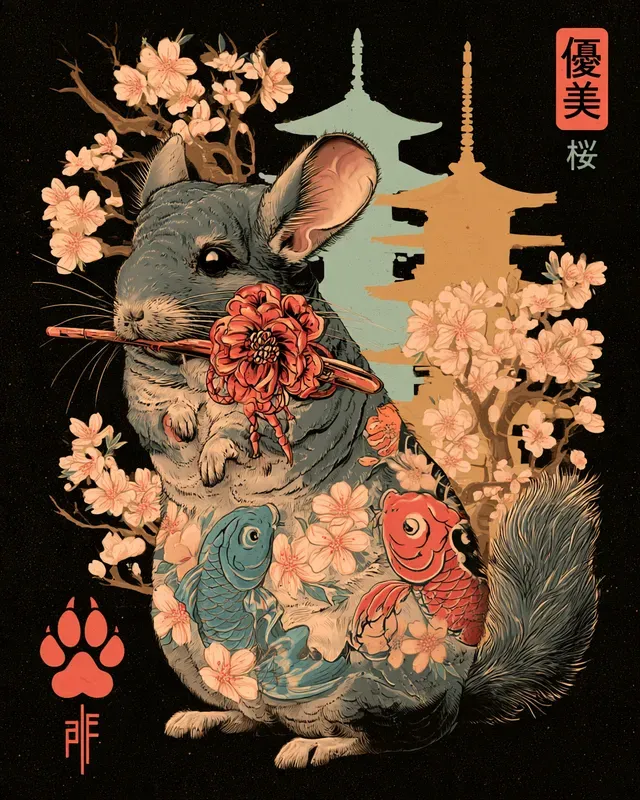 Japanese Irezumi Katana Animal Tshirts