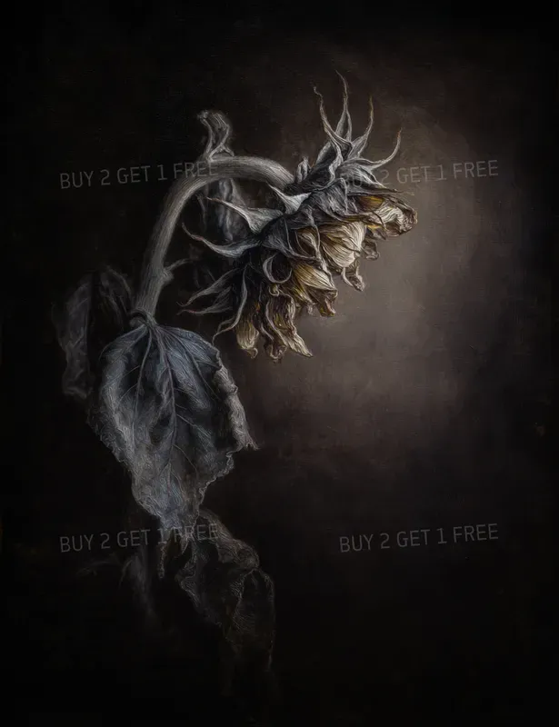 Moody Dark Academia Flower Art