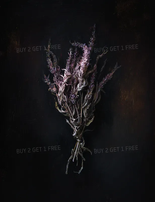 Moody Dark Academia Flower Art