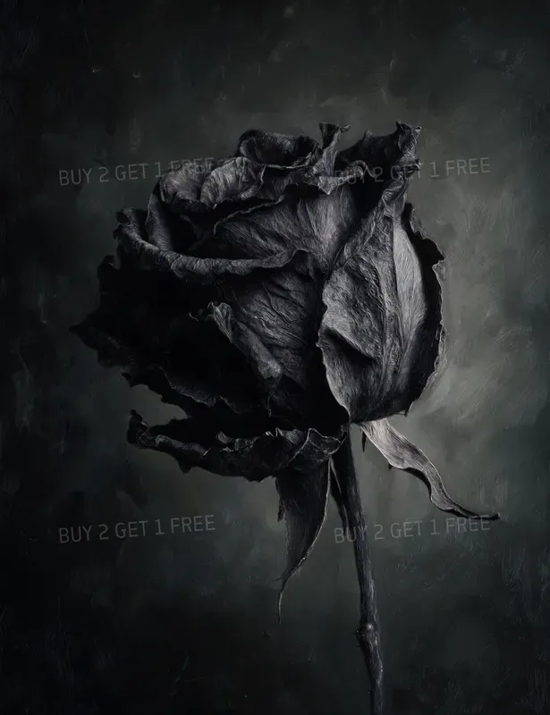 Moody Dark Academia Flower Art