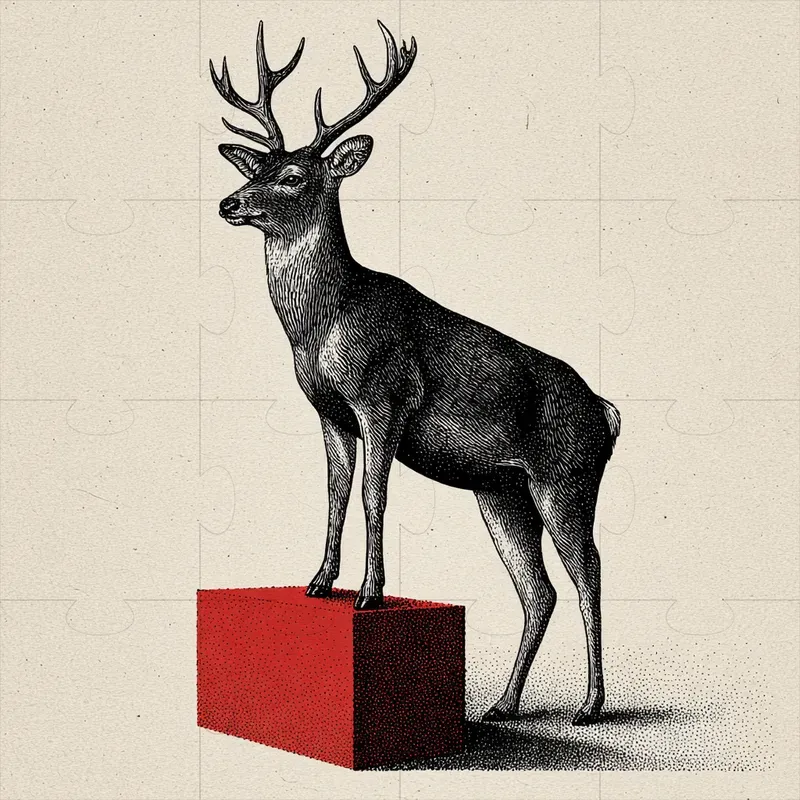 Black And White Vintage Animals Red Boxes