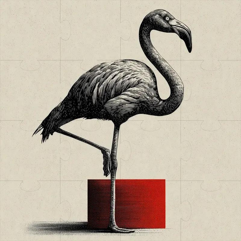 Black And White Vintage Animals Red Boxes