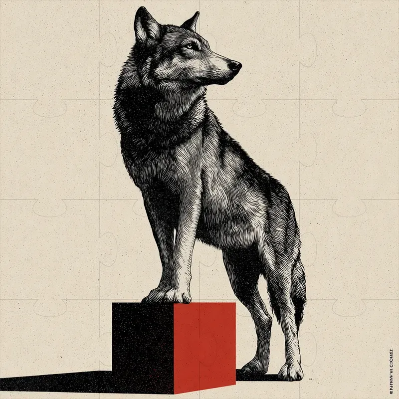 Black And White Vintage Animals Red Boxes