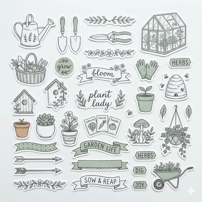 Delicate Fine Line Stickers