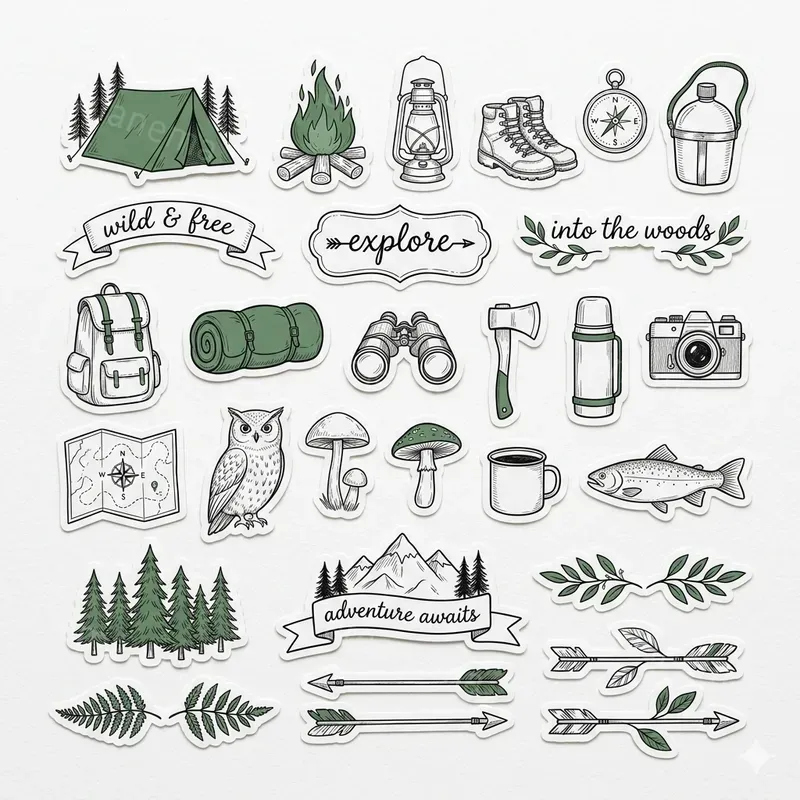 Delicate Fine Line Stickers