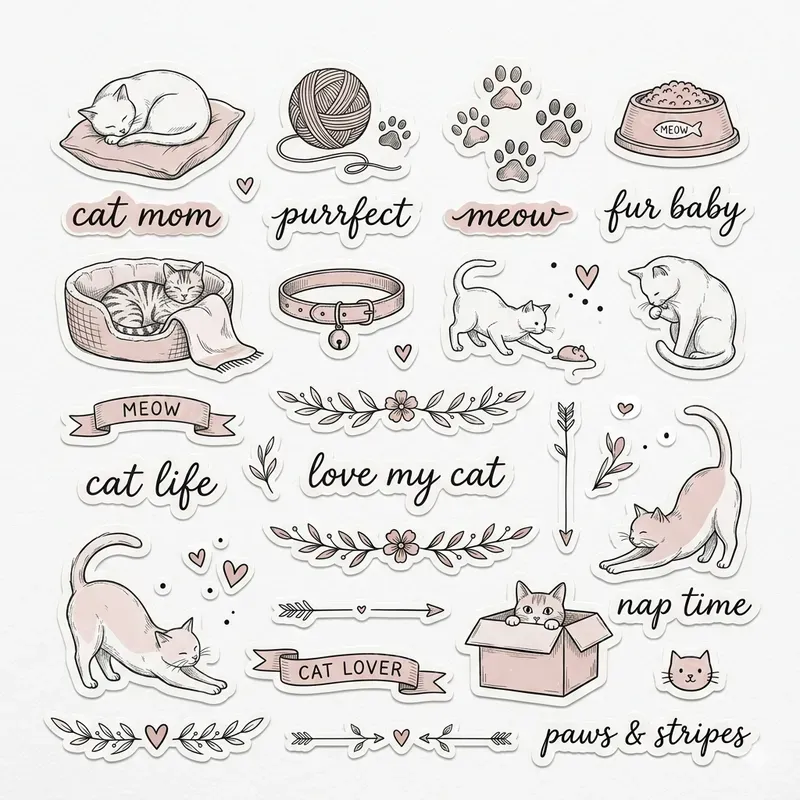 Delicate Fine Line Stickers