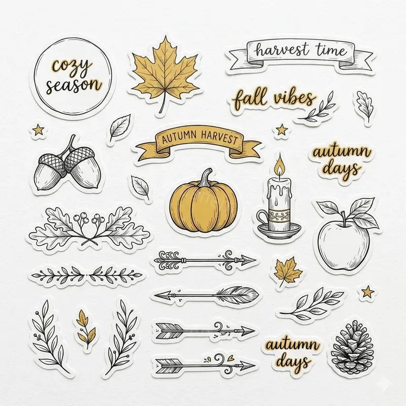 Delicate Fine Line Stickers