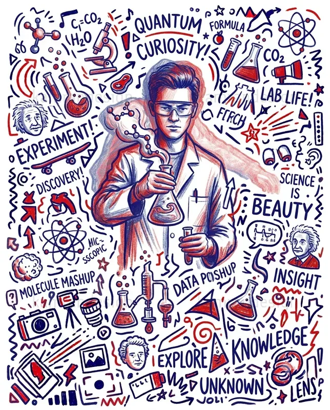 Red Blue Doodle Men