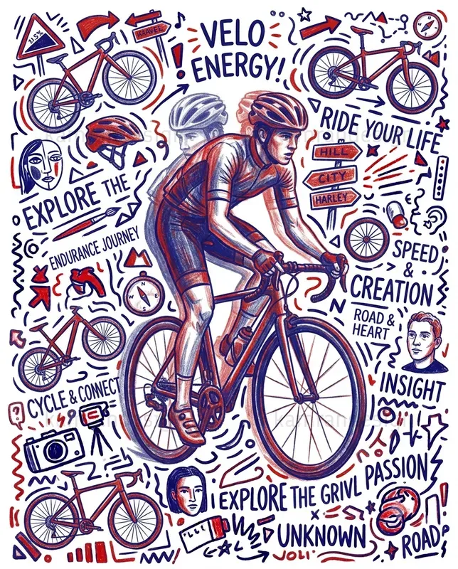Red Blue Doodle Men