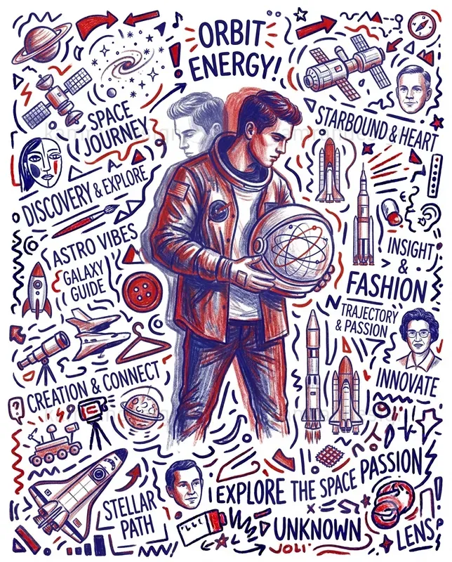 Red Blue Doodle Men