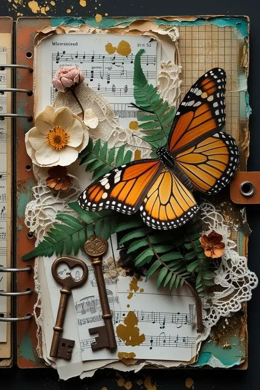 Vintage Boho Junk Journal Pages