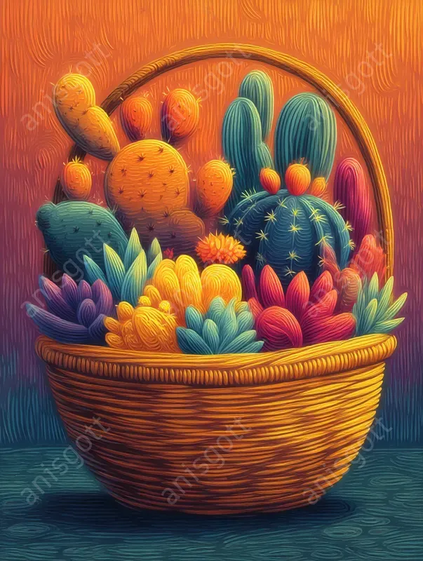 Vibrant Desert Dreams Impasto Wall Art