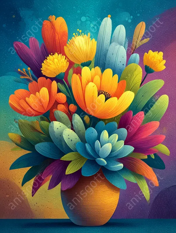 Vibrant Desert Dreams Impasto Wall Art