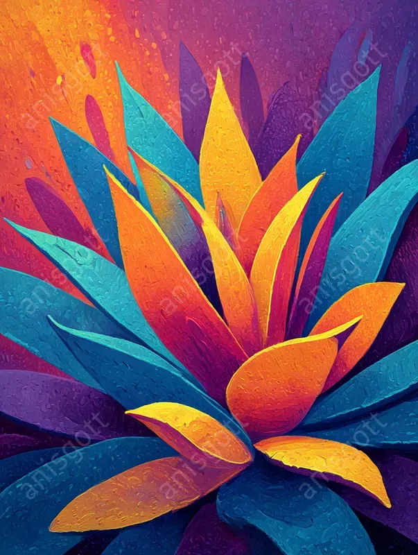 Vibrant Desert Dreams Impasto Wall Art