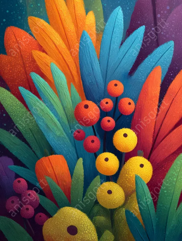 Vibrant Desert Dreams Impasto Wall Art