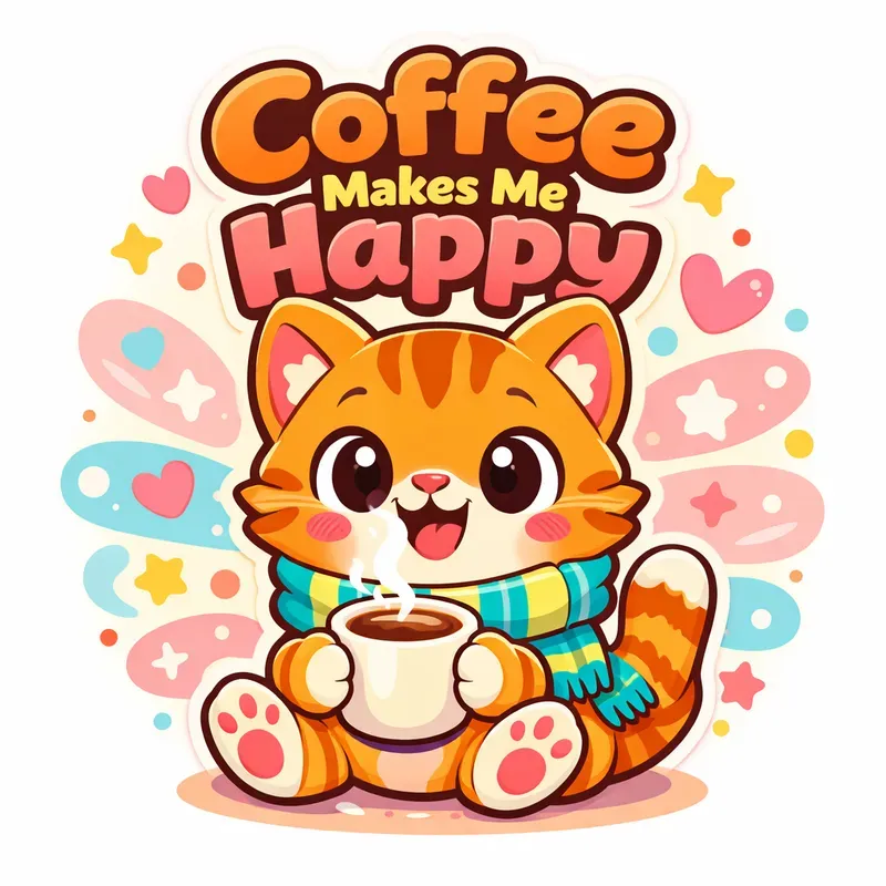 Cute Happy Animal Coffee Art