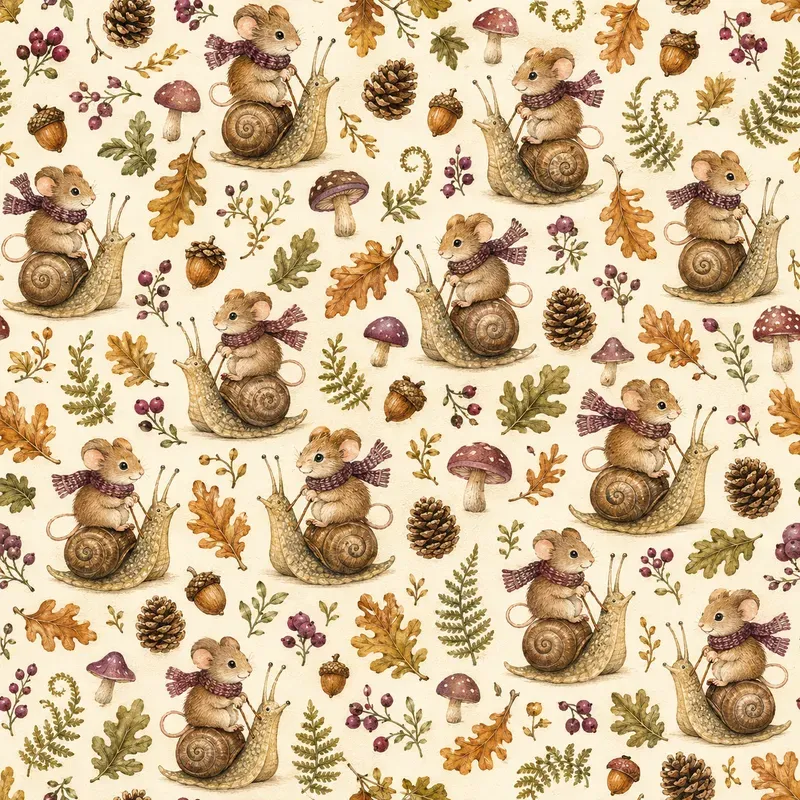 Autumn Woodland Animal Seamless Patterns