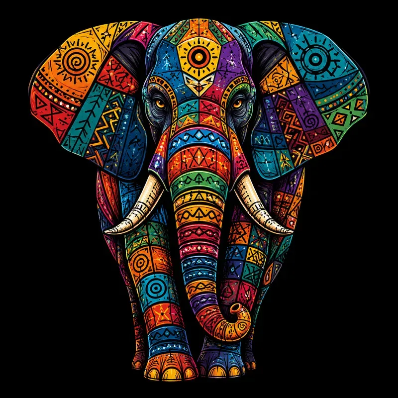 Tribal Geometric Animal Art