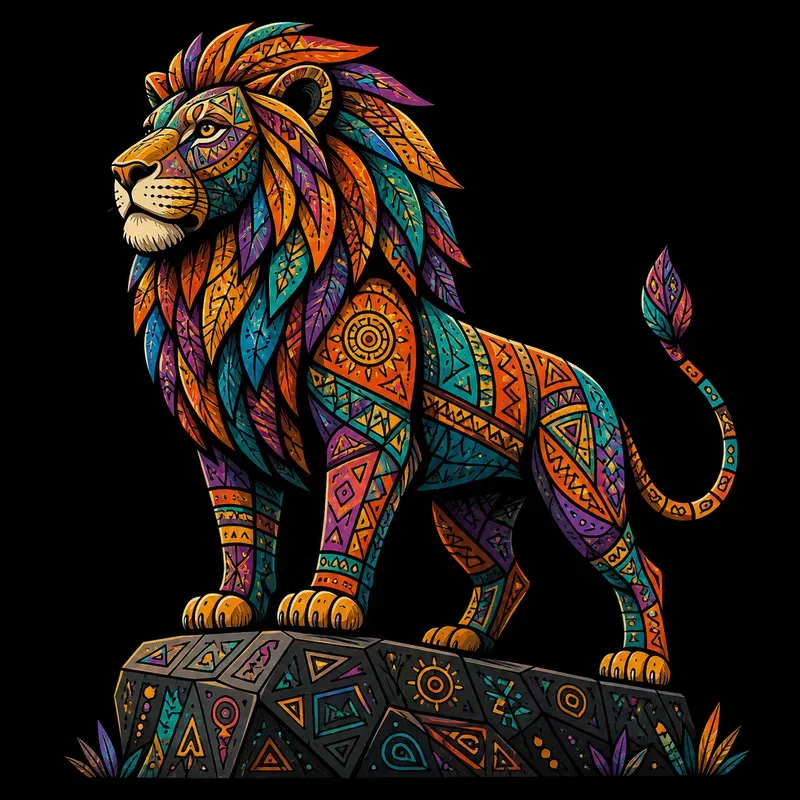 Tribal Geometric Animal Art