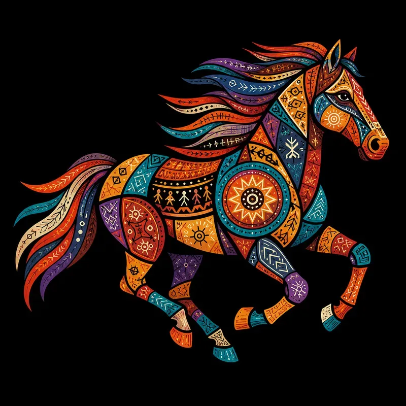 Tribal Geometric Animal Art