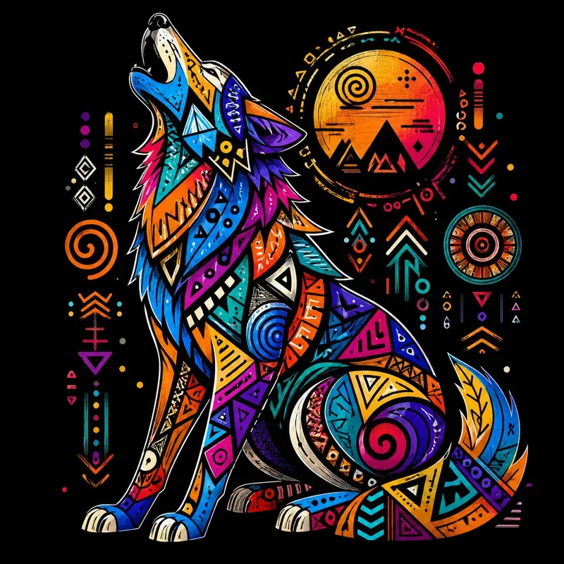 Tribal Geometric Animal Art