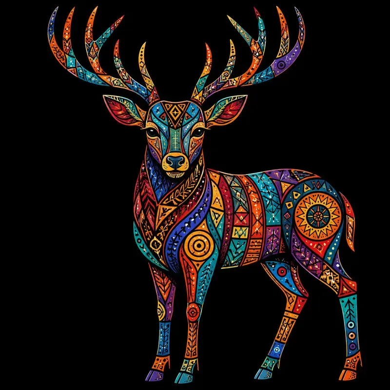 Tribal Geometric Animal Art