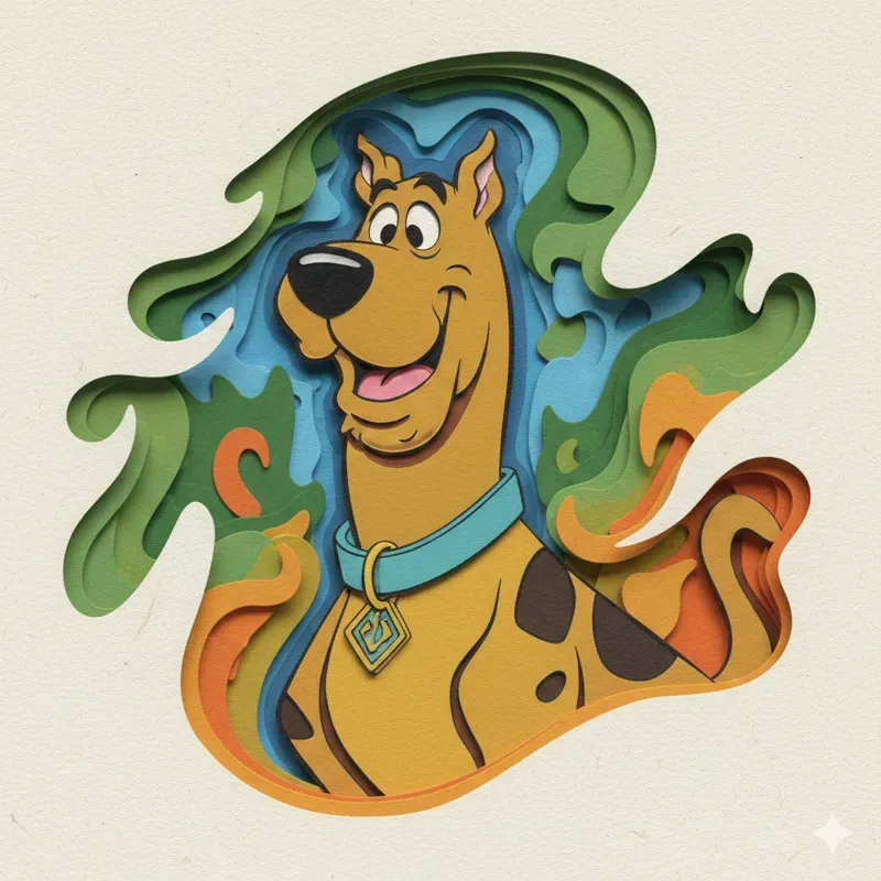 Layered Papercraft Cartoon Portraits