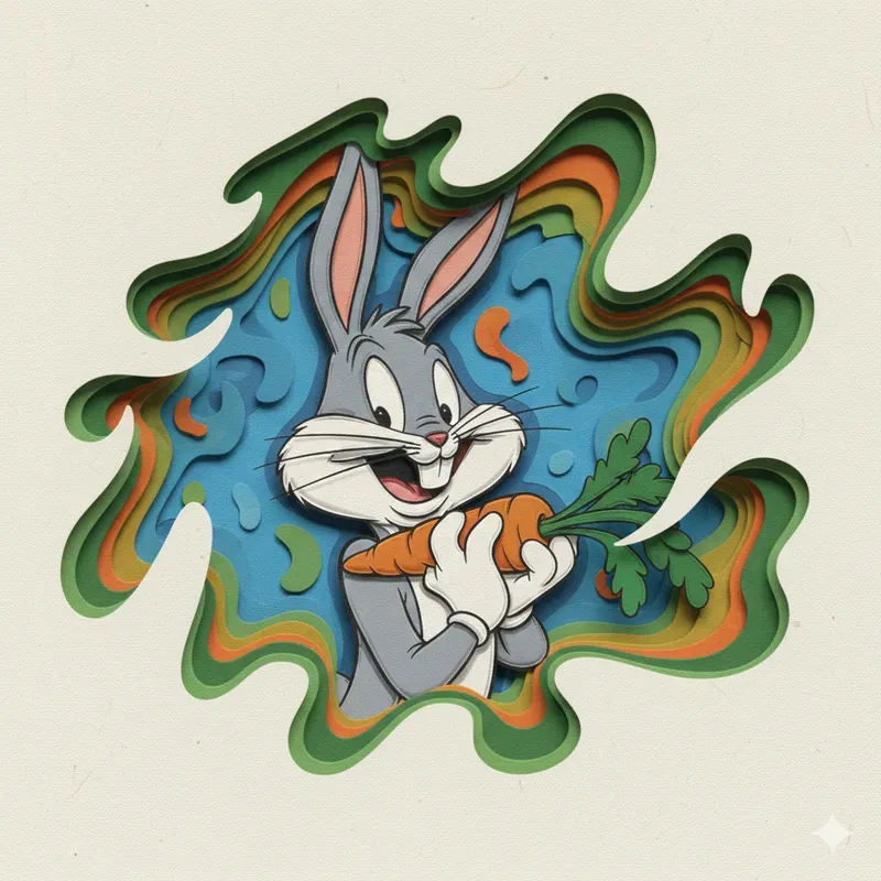 Layered Papercraft Cartoon Portraits