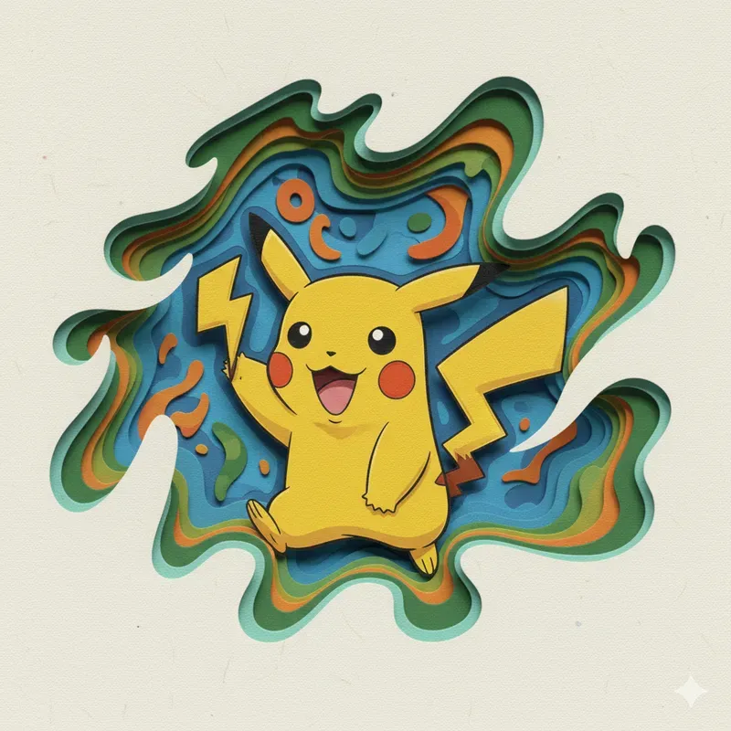 Layered Papercraft Cartoon Portraits