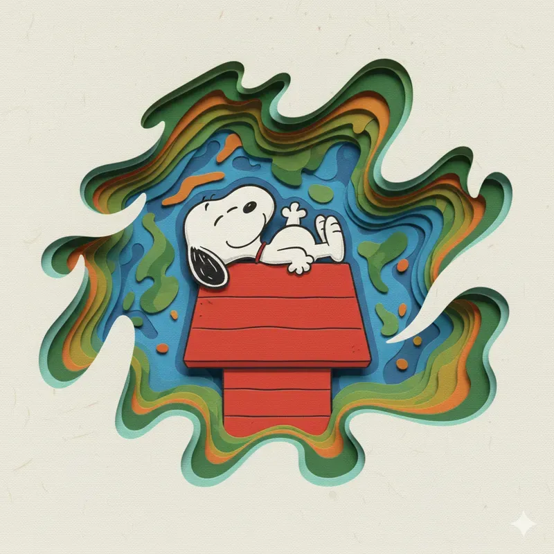 Layered Papercraft Cartoon Portraits