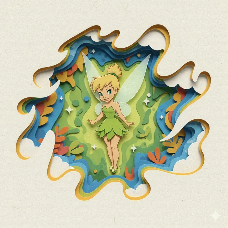 Layered Papercraft Cartoon Portraits