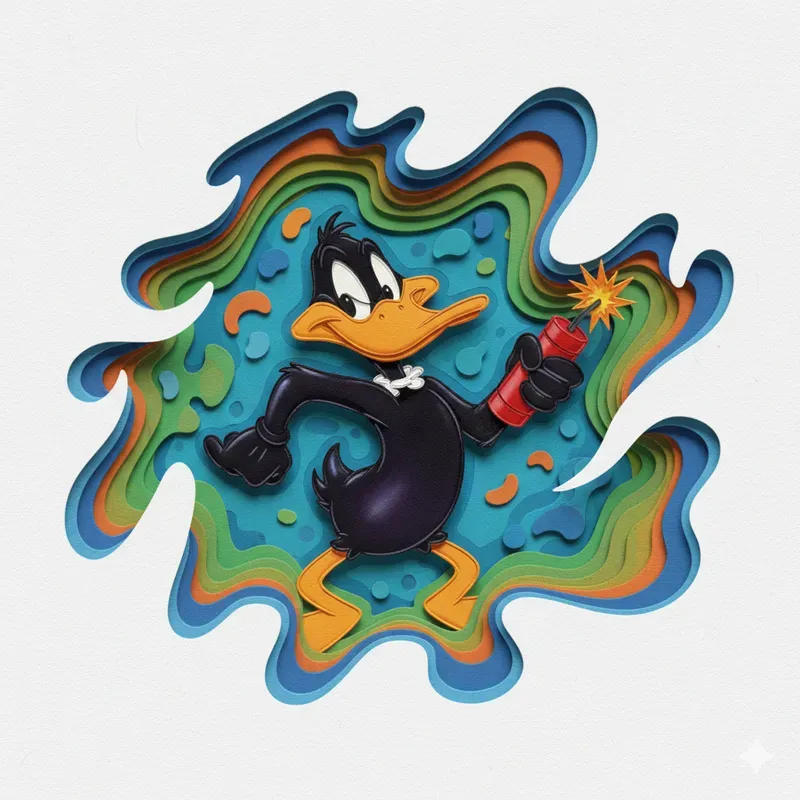 Layered Papercraft Cartoon Portraits