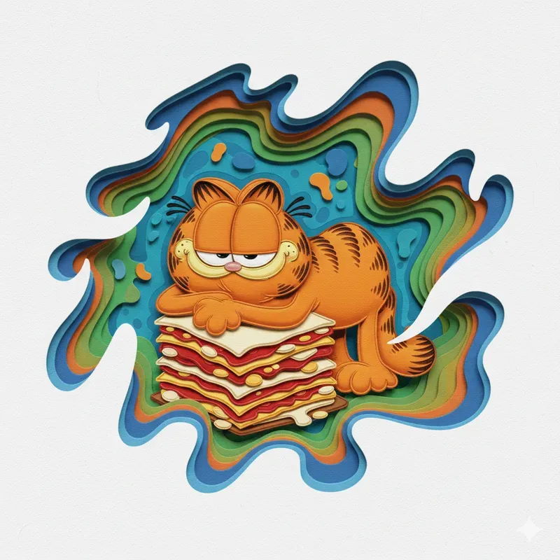 Layered Papercraft Cartoon Portraits